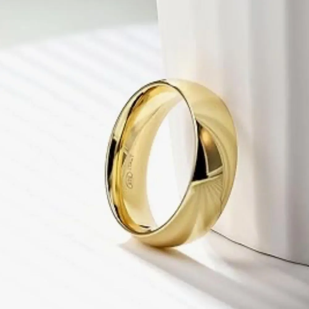 14K Gold Filled 7mm Dome Band Ring Chunky Statement Stackable Unisex Ring Luxury